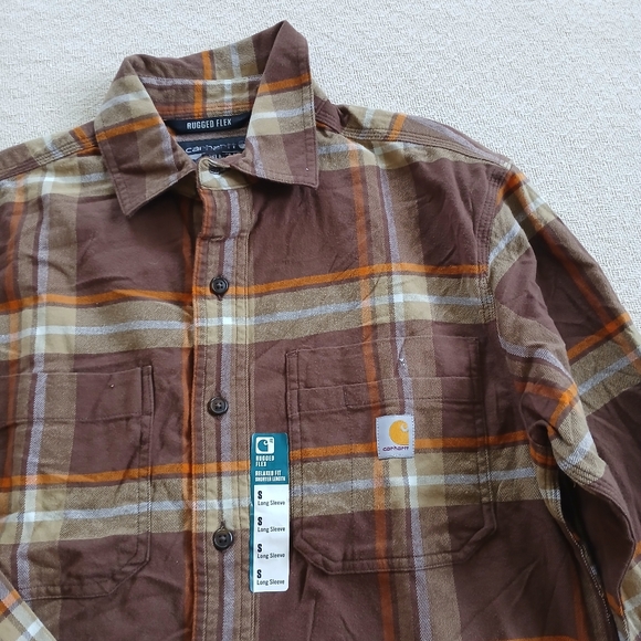 carhartt ♡ rugged flex relaxed flannel shirt small - Picture 2 of 9